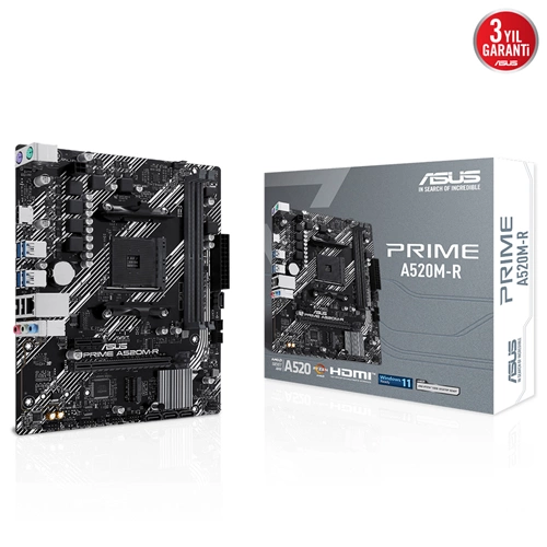 Asus Prime A520M-R AM4 DDR4 1XM.2 4XUSB3.0 2XUSB2.0 1XHDMI 5100MT/s Anakart