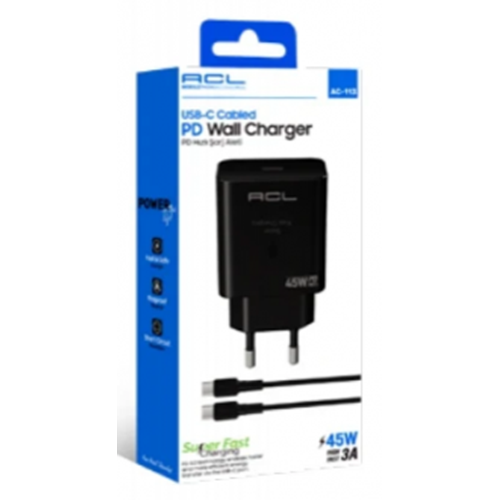 ACL AC-113 45W 3A TYPE-C TO TYPE-C Telefon Şarj Adaptörü