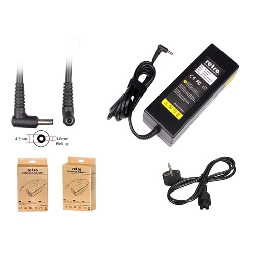 Retro RNA-AS08 19V 6.32A 4.5*3.0 120W Asus Uyumlu Siyah Notebook Adaptör