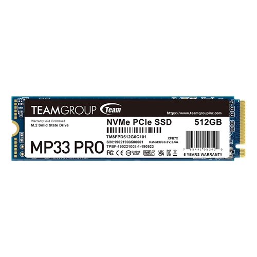 Team Group MP33 PRO 512GB 2100/1700MB/S PCIE3.0 M.2 NVME NAND SSD Disk (TM8FPD512G0C101)