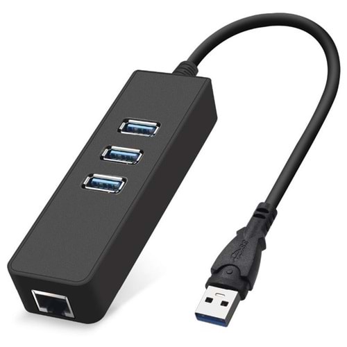 Alfais 4263 USB3.0 3xUSB 1xRJ45 10/100/1000 USB Hub Çoklayıcı Dönüştürücü