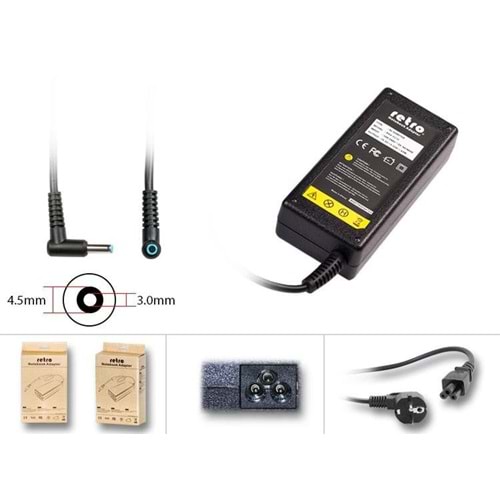 Retro RNA-HC12 19.5V 3.33A 4,5*3,0 65W HP COMPAQ Uyumlu Mavi İğneli Uç Notebook Adaptörü