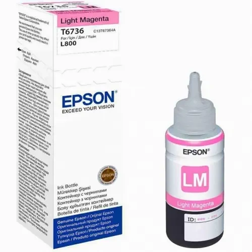 Epson T6736 Açık Kırmızı Şişe Orjinal Yazıcı Mürekkepi (Light Magenta T67364A)