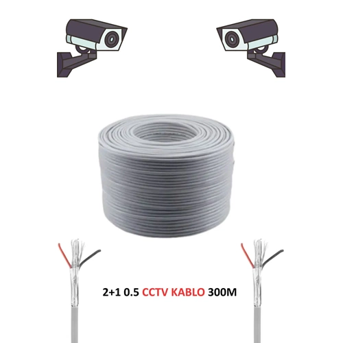 CCA 2+1 0.50 500M CCTV Kamera Kablosu (CCA2050-500)
