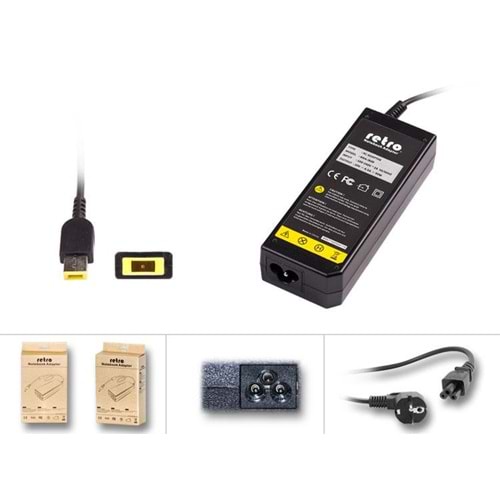 Retro RNA-IB08 20V 4.5A 90W USB Dikdörtgen Uç Notebook Adaptörü