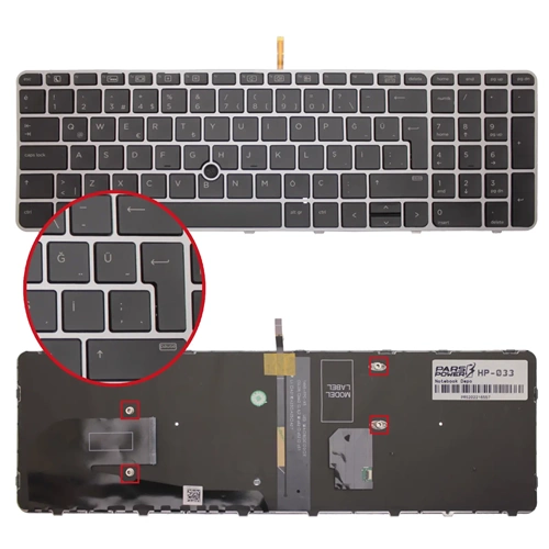 Retro NBKL0015 HP EliteBook 850 G3 Uyumlu Siyah Notebook Klavyesi