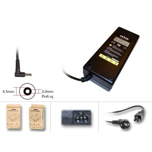 Retro RNA-DL09 19.5V 6.67A 130W 4.5*3.0 Dell Uyumlu Notebook Adaptörü