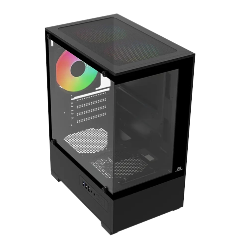 Powerboost PB-M5001B 500W 3x12CM Rainbow USB3.0 MATX Siyah Akvaryum Oyuncu Bilgisayar Kasası