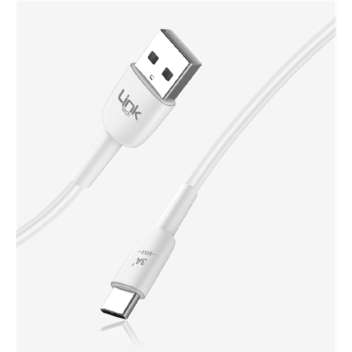 Linktech LCA-K602 USB-A to TYPE-C 45W 5V 3A 1M Beyaz Şarj ve Data Kablosu