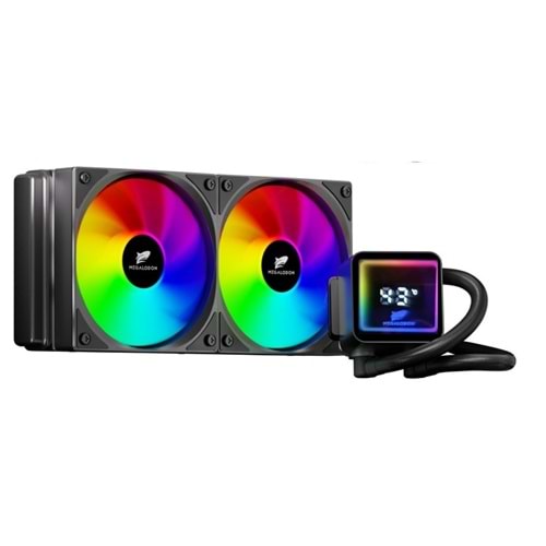 Megalodon TR240 ARGB 240MM 2x12CM LGA1700/1200/1150/AM5/AM4 Yüksek Performanslı Gaming Oyuncu Sıvı Soğutma