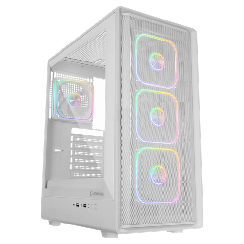 Rampage METEOR 650W 80+ 4xRGB FAN 1xUSB3.1 2xUSB2.0 Beyaz Gaming Oyuncu ATX Kasası