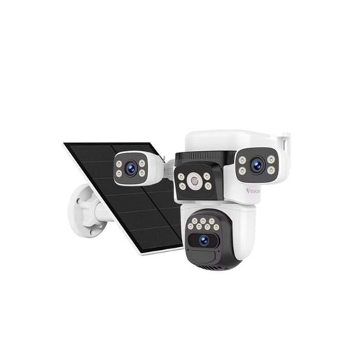 Novacom VStarcam CB621SR 3Kameralı 6MP (2MPx3) Güneş Panelli Solar Wi-Fi PTZ SpeedDome Güvenlik Kamerası