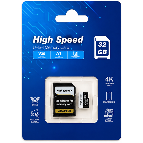 Elba High Speed 32GB CLASS10 A1 V30 U3 UHS-I Micro SD Hafıza Kartı