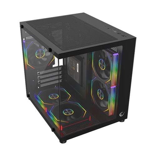 Rampage LUMID V2 5x12CM ARGB 750W 80PLUS BRONZE Akvaryum Gaming Siyah Oyuncu Kasası