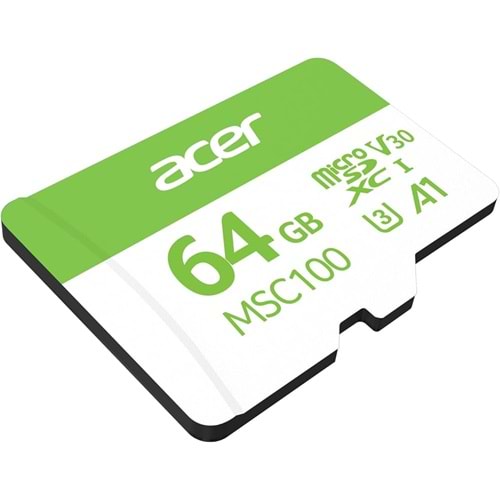 Acer MSC100 64GB CLAS10 100MB/S A1 V30 UHS-I MicroSD Hafıza Kartı (MSC100-64GB)