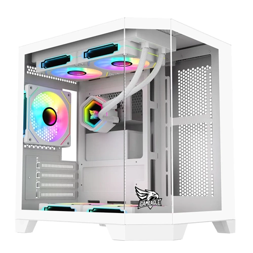 Gameagle Edge Compact 3xARGB FAN 750W 80+Plus Bronze (240MM SIVI SOĞUTMA DAHİL) Beyaz Akvaryum Kasa