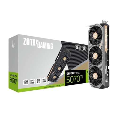 Zotac Gaming Solid SFF Geforce RTX5070TI 16GB GDDR7 256BIT DLSS4 Gaming Oyuncu Ekran Kartı (ZT-B50710D3-10P9)