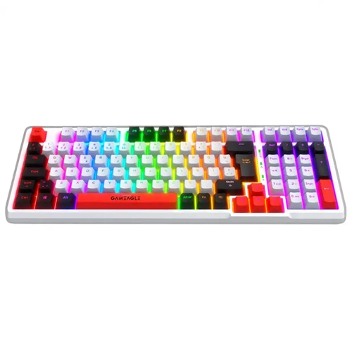 Gameagle Troya Mix V1 Red Switch 2.4GHZ/Bluetooth RGB Kablosuz Mekanik Gaming Beyaz/Siyah Oyuncu Klavyesi