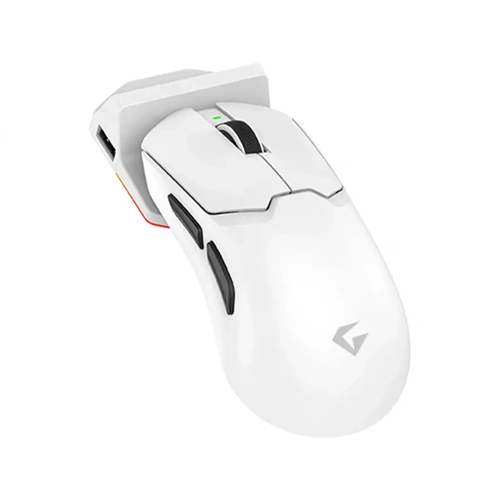 Gameagle Tracker Pro 2.4GHZ/Bluetooth 12000DPI 69GR 1K HZ Dock Şarj İstasyonlu Kablosuz RGB Gaming Beyaz Oyuncu Mouse