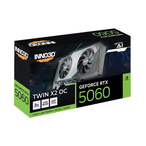 Inno3D Twin X2 OC Geforce RTX5060 8GB GDDR7 DLSS4 128BIT Gaming Oyuncu Ekran Kartı (N50602-08D7X-195070N)