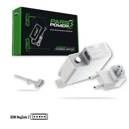ParsPower PRS-073 16.5V 3.65A 60W MagSafe 2 Beyaz Apple MacBook Notebook Şarj Adaptör