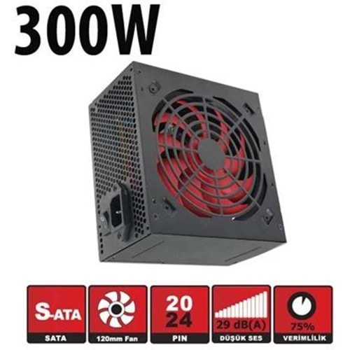 PowerBoost BST-ATX300R 300W 12CM Sessiz ATX Powersupply Güç Kaynağı