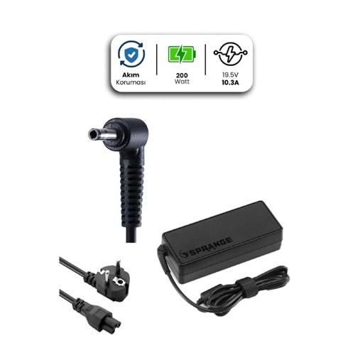 Sprange SR-L44 19.5V 10.3A 200W 5.5*2.5 HP Uyumlu Notebook Adaptör
