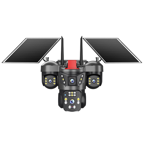 Joysee S4 4x3MP 2x3.6MM 2x2.8MM 2xSolar Dört Kameralı Dahili Mikrofonlu Çift Yönlü Ses Işıklı Gece Renkli 4G Sim Kartlı PTZ Kamera