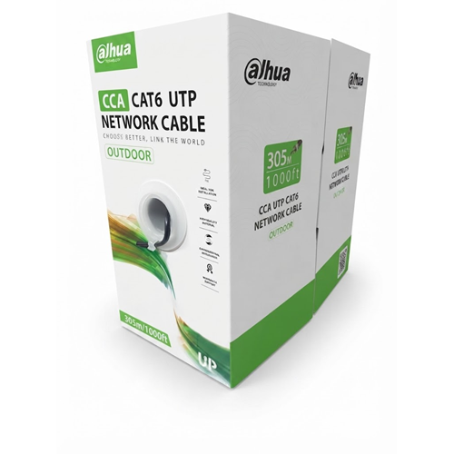 Dahua PFM922I-6UN-C 305M CAT6 23AWG 0.57MM Siyah Outdoor Dış Mekan Patch Kablo