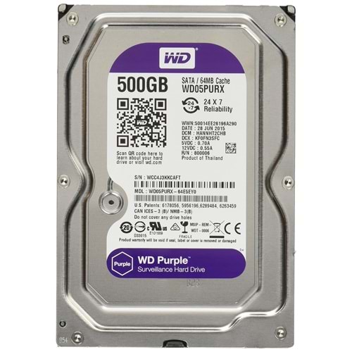 Western Digital Purple 500GB 7/24 64MB 5400RPM 3.5