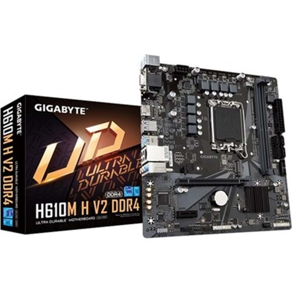 Gigabyte H610M H V2 DDR4 M2 PCIe NVME HDMI PCIe 16X v4,0 1700p mATX Anakart