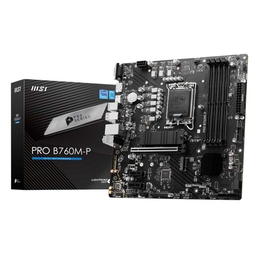Msı PRO B760M-P 6800MHz(OC) DDR5 Soket 1700p M,2 HDMI DP VGA mATX Anakart