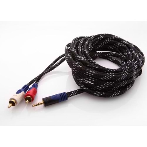 Slink SLX-941 5Mt Kaliteli Kılıflı 2Li Rca To Stereo Kablo