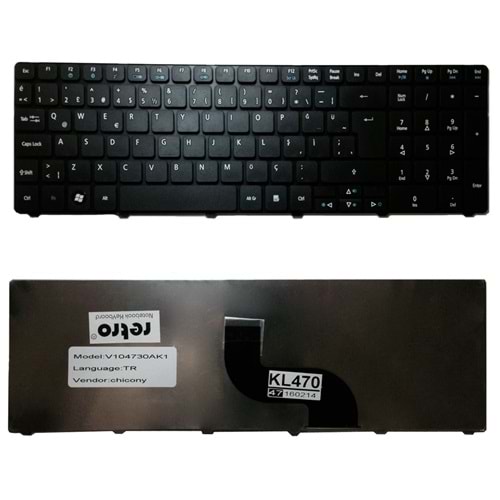 Retro NBKL305BTR Acer Aspire 6530 Uyumlu Notebook Klavyesi - Siyah - TR