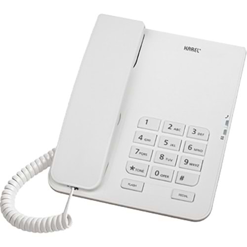 Karel TM-140 Analog Masaüstü Beyaz Kablolu Telefon