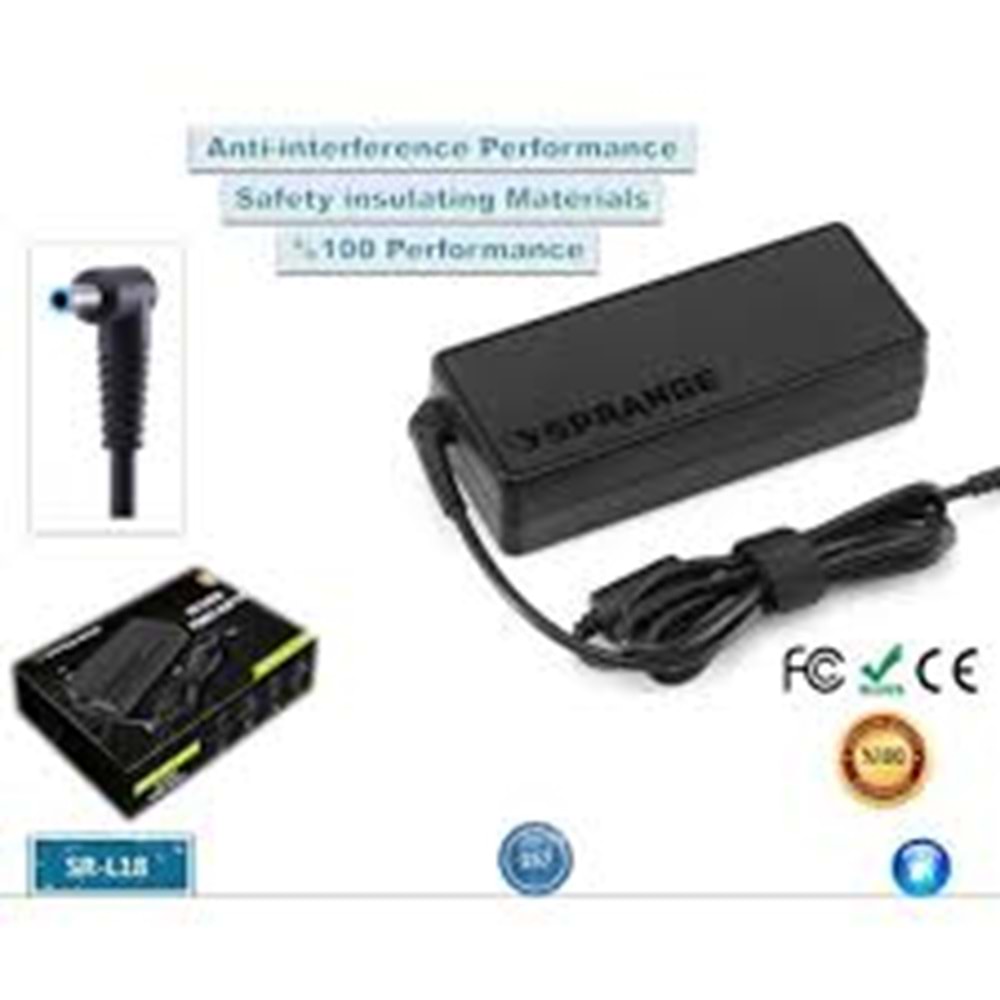 Sprange SR-L18 19,5V 3,33A 4,5*3,0 Blue 65W Hp Uyumlu Notebook Adaptörü