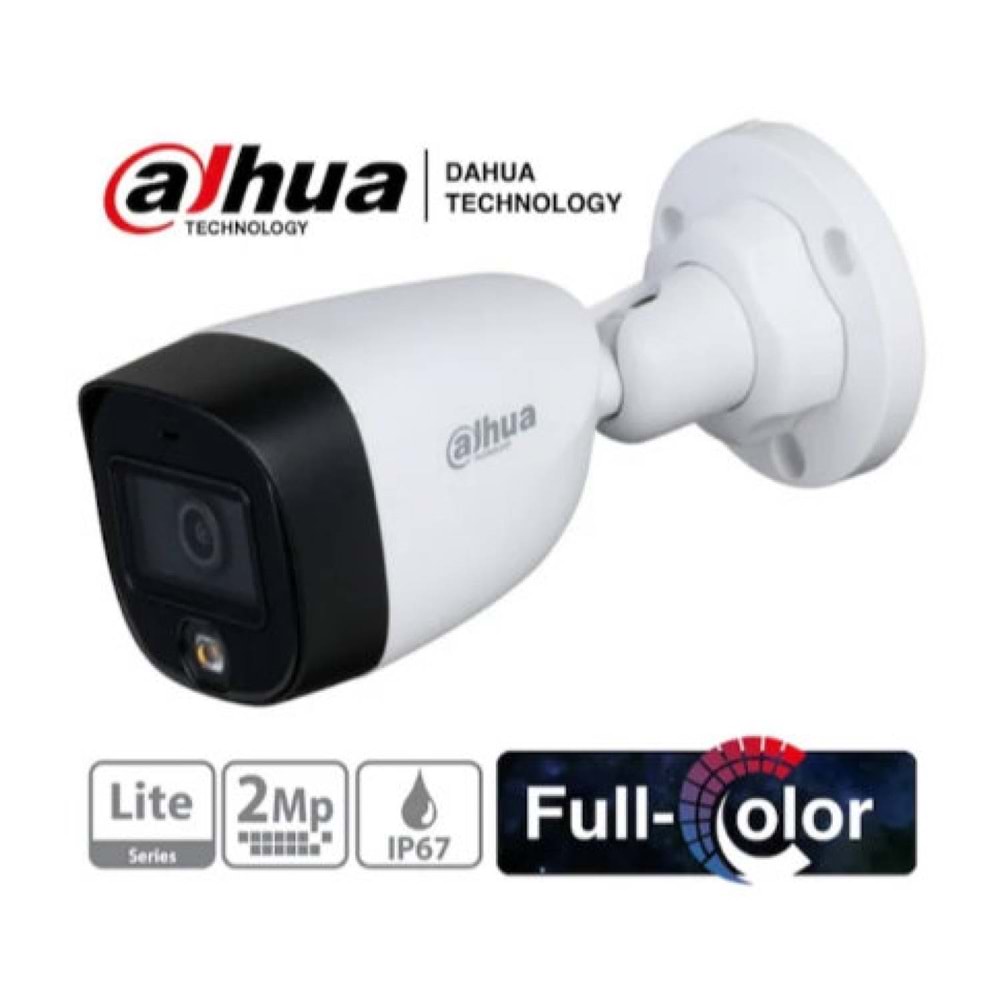 Dahua HAC-HFW1209CP-LED-0360B 2MP 3,6mm 1080P Bullet Renkli Full Color HDCVI Kamera