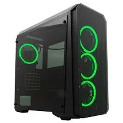 Rampage Falcon-X Siyah Usb3,0 4*RGB Fan Temperli Cam Gaming Kasa