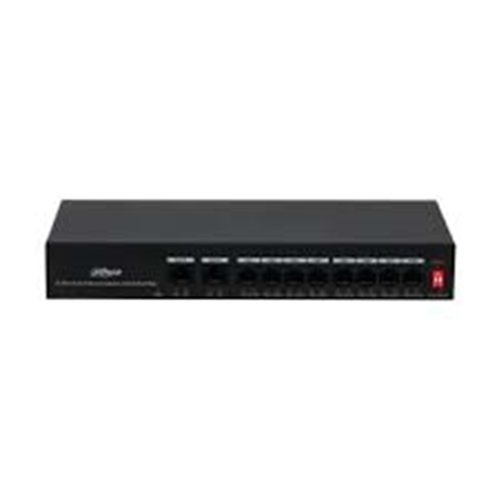 Dahua PFS3010-8ET-65 8Port Poe (65W), 2FE Uplink Yönetilemez Switch