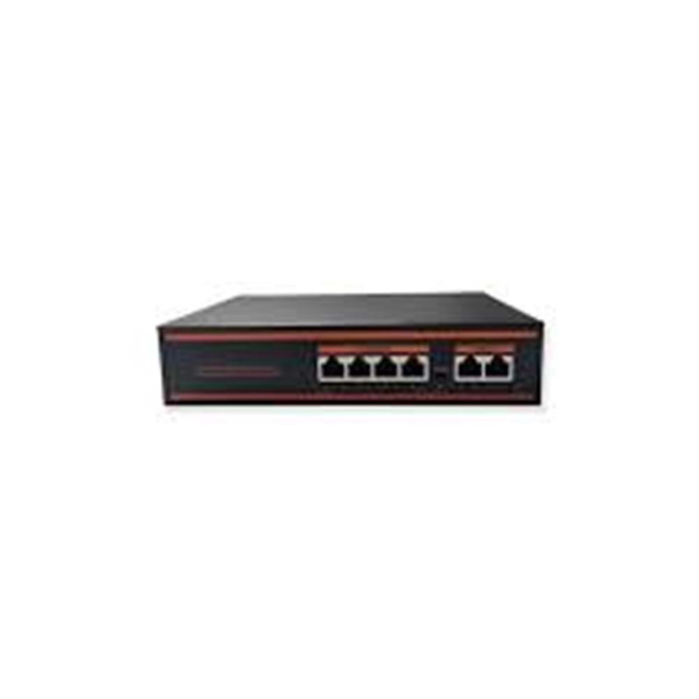 Nova ND1P402LF 4Port Poe+ 10/100 Mbps 78W 2 Port 10/100 Uplink Poe Switch