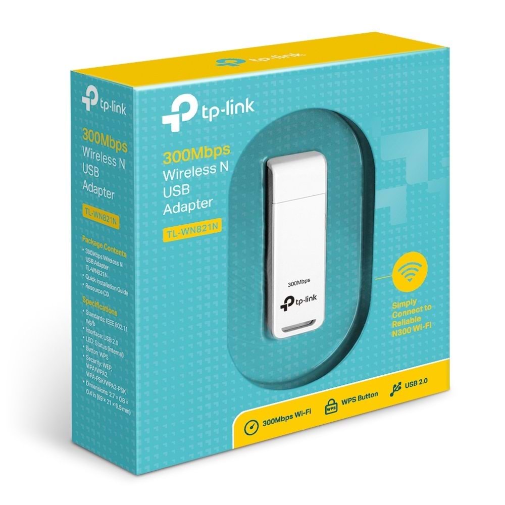 Tp-Link TL-WN822N 300 Mbps N Kablosuz 2x3dBi Antenli Yüksek Kazanımlı USB Adaptör