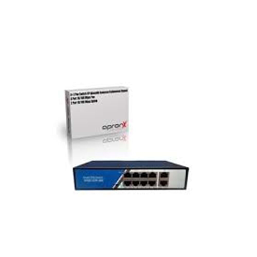 Apronx 8Port 10/100 8Port Poe + 2Port 10/100 Uplink 125W Poe Switch
