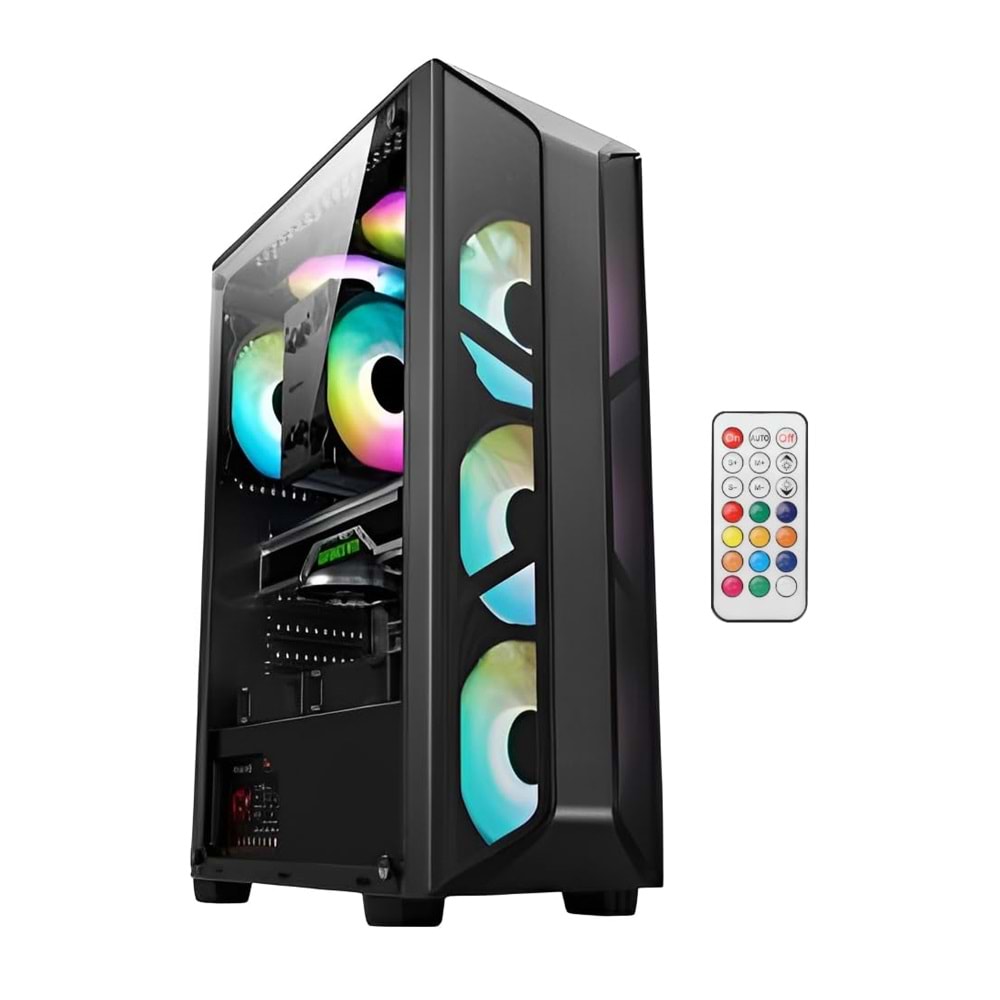 Revenge Night Hunter 600W Cam Panel RGB Fanlı Atx Oyuncu Bilgisayar Kasası