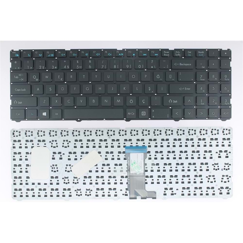 Retro Casper NBKL364 C600 (2015-2016) Uyumlu Notebook Klavyesi - Siyah - TR