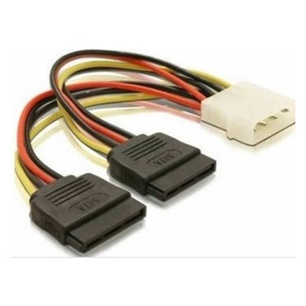 Alfais AL-4929 İkili Çift Sata Power Hdd 4 pin Güç Kablosu