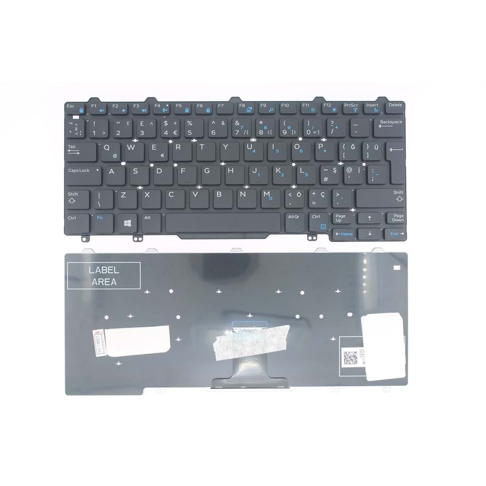 Retro NBKL807 Dell Latitude E5270 Uyumlu Siyah Notebook Klavyesi