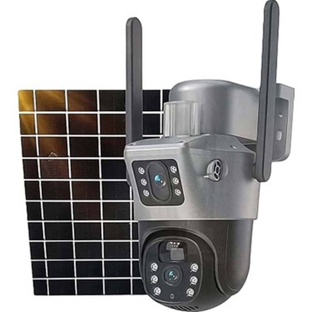 Apronx APX-WSP540 6MP 3,6mm 4G Solar Çift Kameralı Wifi PTZ Kamera