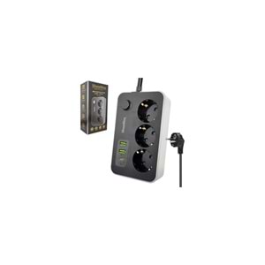 Showmax SH-4626 2xUSB 1xType-C 3xGüç Soketi Termal Akım Korumalı Priz