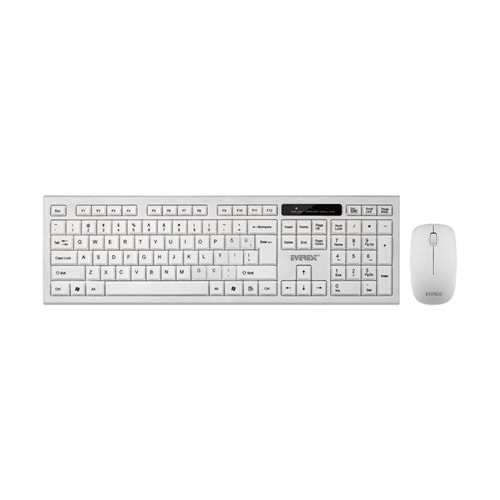 Everest KM-6121 Beyaz Kablosuz Q USB Slim Klavye + Mouse Set
