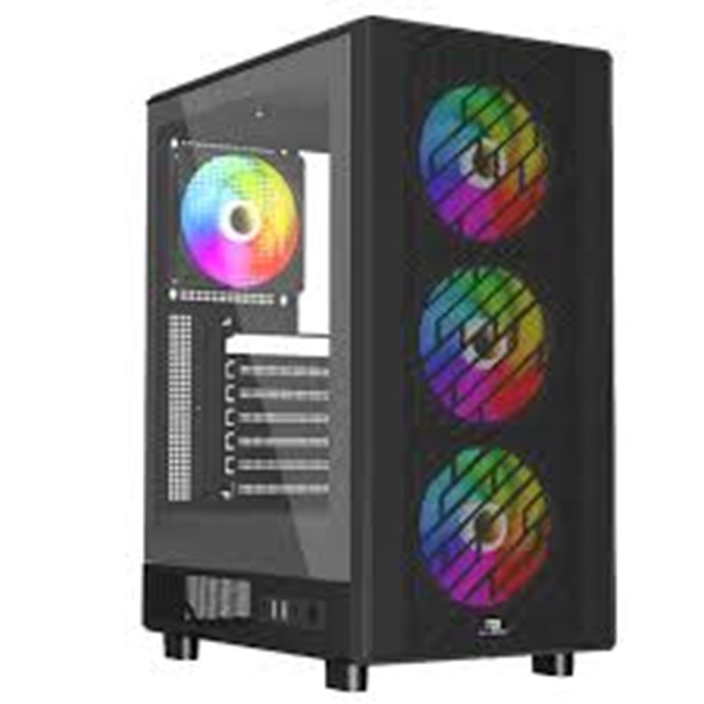 PowerBoost A700B 750W 80+ BRONZE ATX USB 3,0 Rainbow Fanlı Mesh Gaming Siyah Kasa